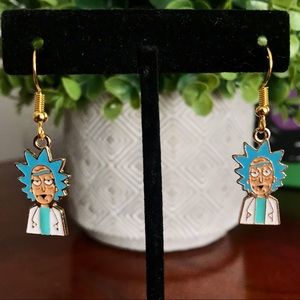 PICK ANY 2 FOR 15✨RICK AND MORTY Rick Drooling Gold Enamel Drop Earrings✨🦠